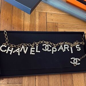Chanel Paris Pearl Chain Necklace